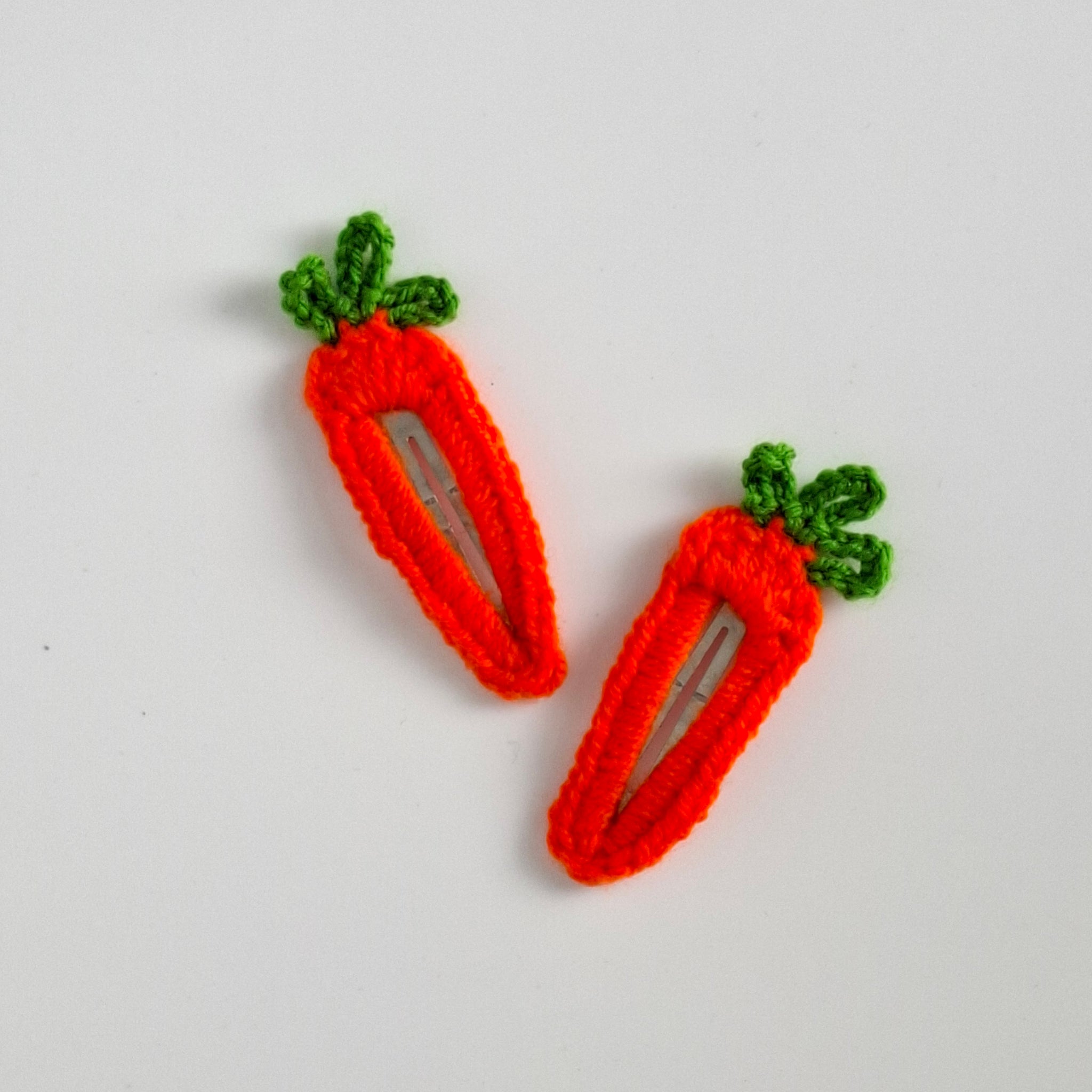 Handmade Crochet Carrot Hair Pins - Tiny Prets UK