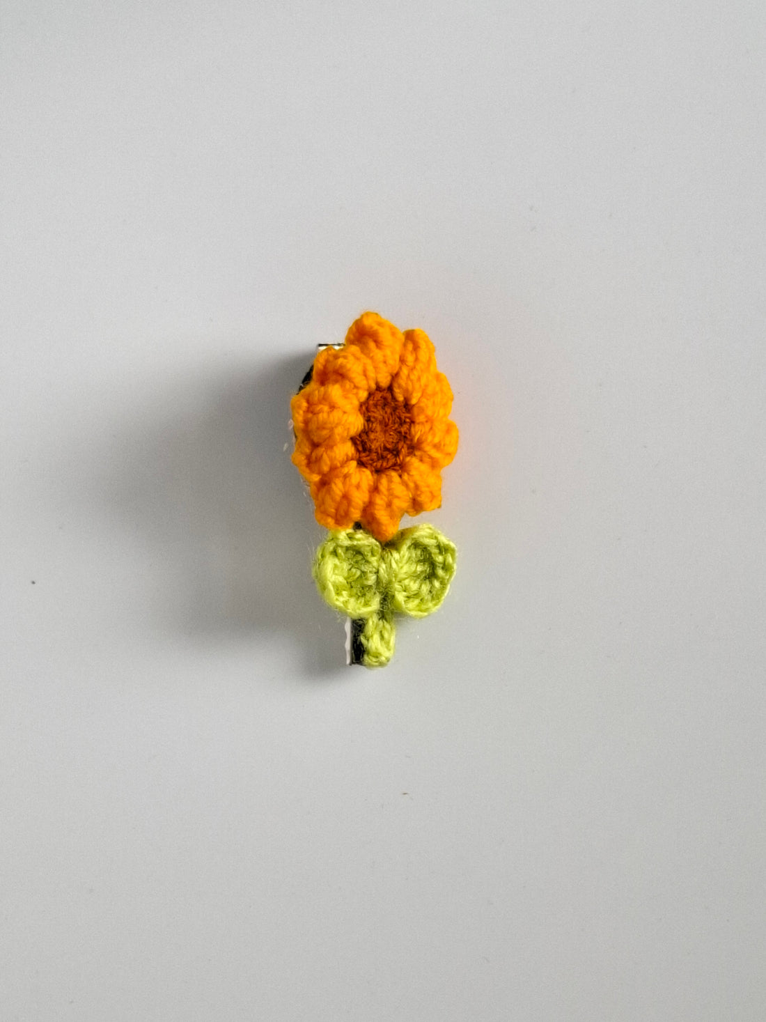 Sunflower Crochet Hair Pin – Handcrafted Bloom by Tiny Prets UK